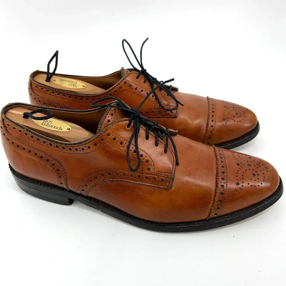 Allen Edmonds Sanford Brown Leather Dress Shoe Made in USA Size 9.5 & Shoe Tree